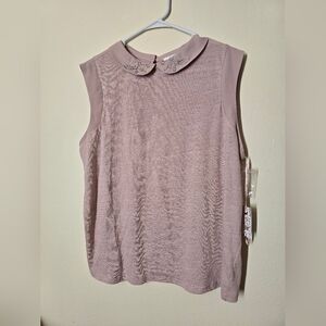 LC Lauren Conrad Purple Muscle Tee Fitted Peter Pan Collar